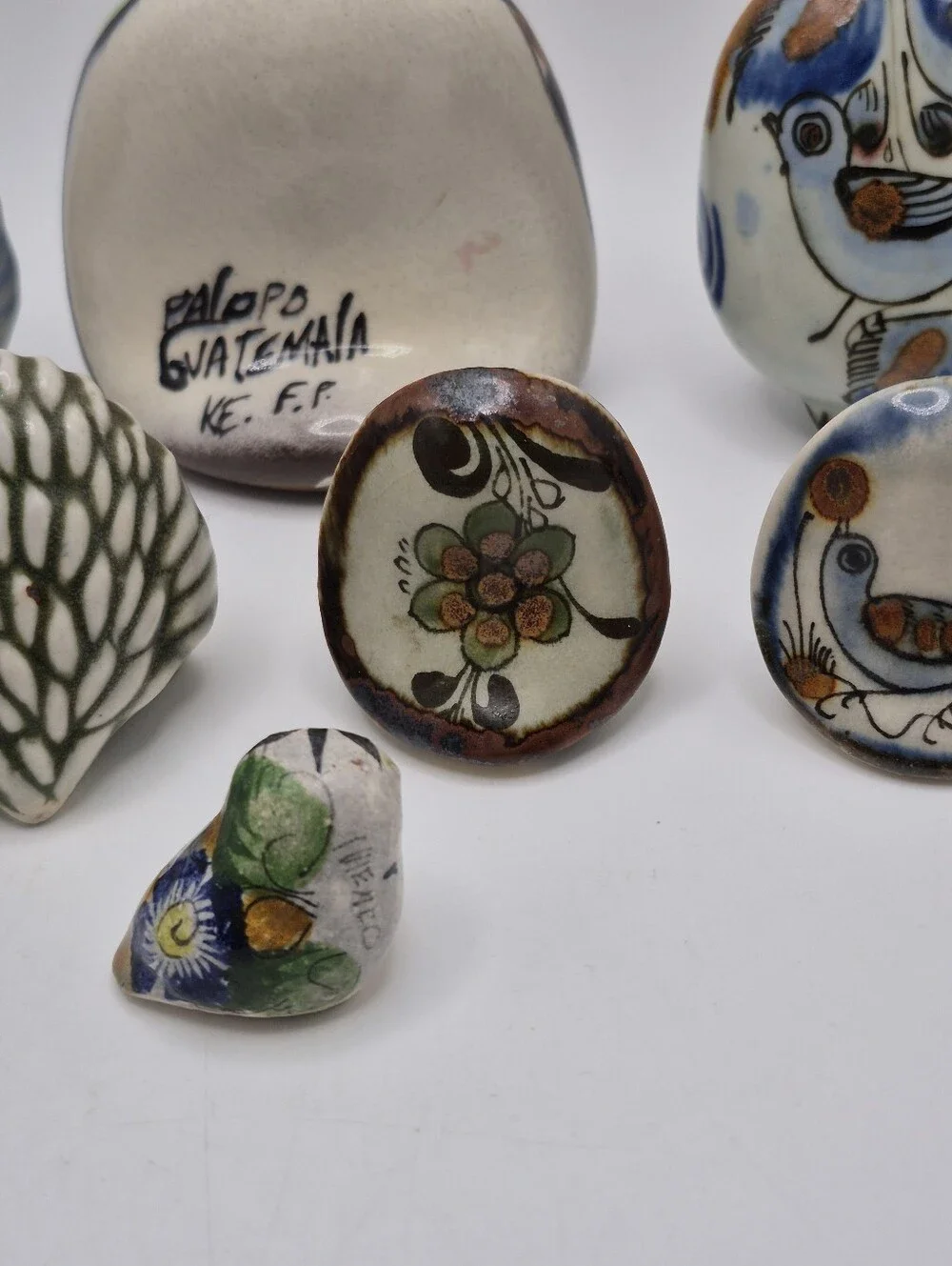 Hand-Painted Tonala Ken Edwards Signed Ceramic Owl Figurine Collection Mexico - Picture 11 of 16